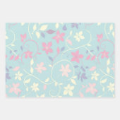 Abstracte bloemetjes Spring Soft Pastel set van 3 Inpakpapier Vel (Voorkant)