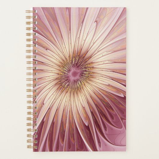 Abstracte bloemfractaalkunst en tinten van burgund planner (Voorkant)