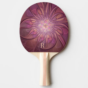 Abstracte bloemfractale kunst Bessenkleuren Monogr Tafeltennisbatje