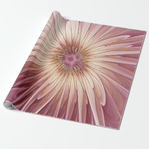 Abstracte bloemfractale kunst en tinten van burgun cadeaupapier