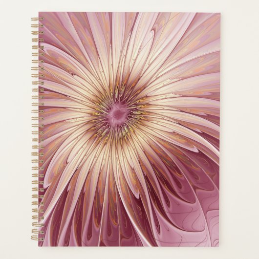 Abstracte bloemfractale kunst en tinten van burgun planner (Voorkant)