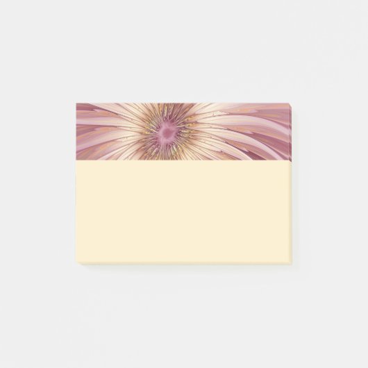 Abstracte bloemfractale kunst en tinten van burgun post-it® notes (Voorkant)