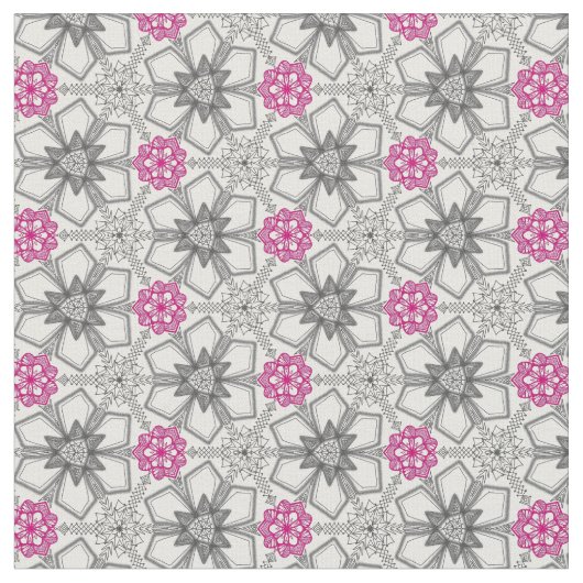 Abstracte bloemgeometrie stof (Close Up)