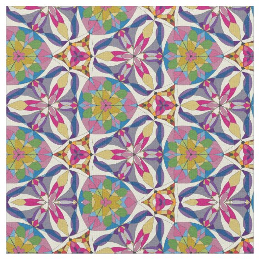 Abstracte bloemgeometrie stof (Close Up)