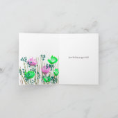 Abstracte Bloemige Botanische Bedankkaart (Binnen)