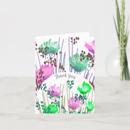 Abstracte Bloemige Botanische Bedankkaart
