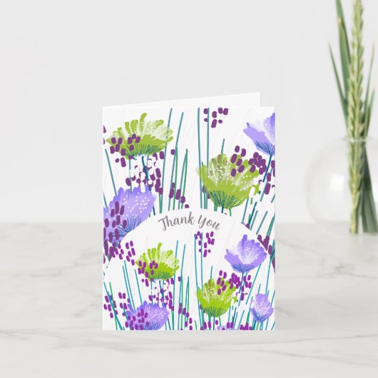 Abstracte Bloemige Botanische Bedankkaart (Voorkant)