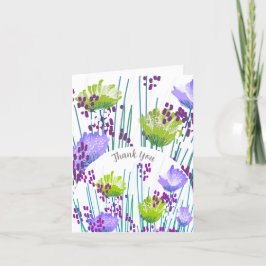 Abstracte Bloemige Botanische Bedankkaart