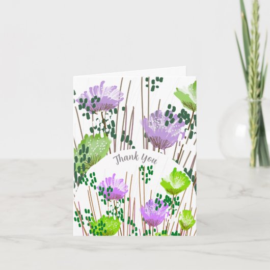 Abstracte Bloemige Botanische Bedankkaart (Voorkant)
