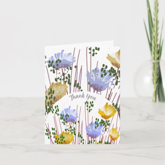 Abstracte Bloemige Botanische Bedankkaart (Voorkant)