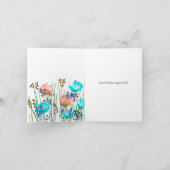 Abstracte Bloemige Botanische Bedankkaart (Binnen)