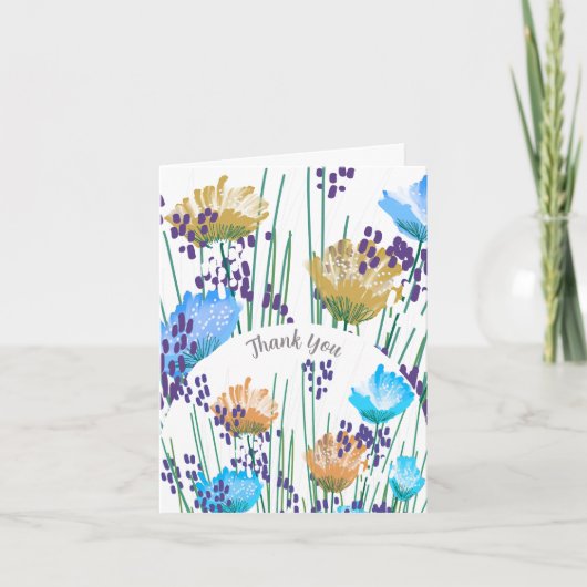 Abstracte Bloemige Botanische Bedankkaart (Voorkant)