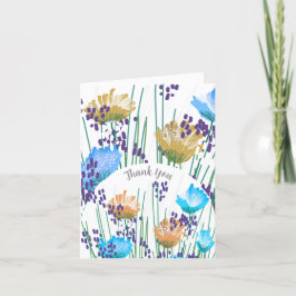 Abstracte Bloemige Botanische Bedankkaart