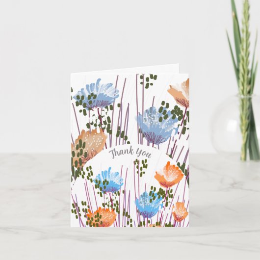 Abstracte Bloemige Botanische Bedankkaart (Voorkant)