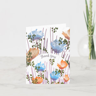 Abstracte Bloemige Botanische Bedankkaart