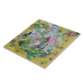 Abstracte bloemige keramische Tegel Tegeltje (Zijkant)