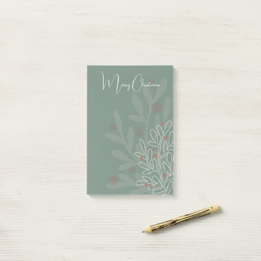 Abstracte bloemige kerstvakantiedesign post-it® notes (Op bureau)