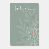 Abstracte bloemige kerstvakantiedesign post-it® notes (Voorkant)