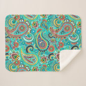 Abstracte bloemige kleurrijke Paisley Sherpa Deken (Voorkant (horizontaal))