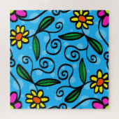 Abstracte bloemige legpuzzel voor gevorderden (Horizontaal)