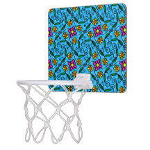 Abstracte bloemige mini-basketbalring