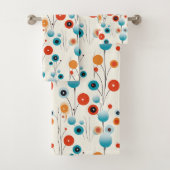 Abstracte bloemige moderne botanische retrobloem bad handdoek (Insitu)