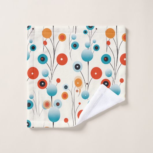 Abstracte bloemige moderne botanische retrobloem bad handdoek (Wasdoekje)