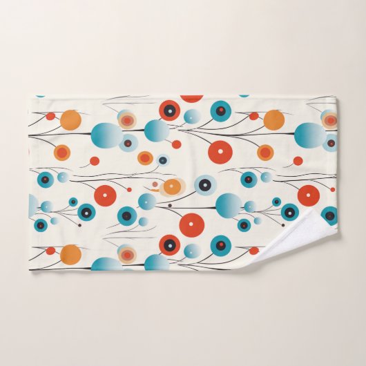 Abstracte bloemige moderne botanische retrobloem bad handdoek (Handdoek)