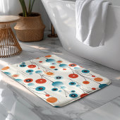 Abstracte bloemige moderne botanische retrobloem badmat