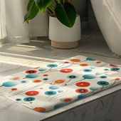 Abstracte bloemige moderne botanische retrobloem badmat