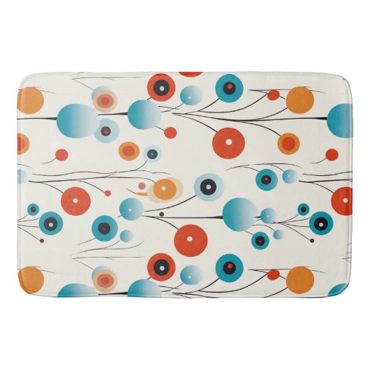 Abstracte bloemige moderne botanische retrobloem badmat (Voorkant)