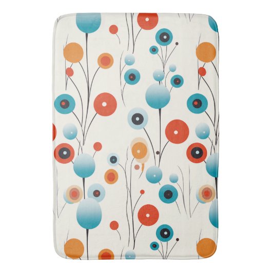 Abstracte bloemige moderne botanische retrobloem badmat (Voorkant Verticaal)