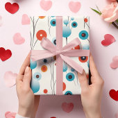 Abstracte bloemige moderne botanische retrobloem cadeaupapier