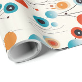 Abstracte bloemige moderne botanische retrobloem cadeaupapier (Rol Hoek)