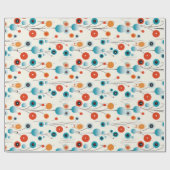 Abstracte bloemige moderne botanische retrobloem cadeaupapier (Vlak)