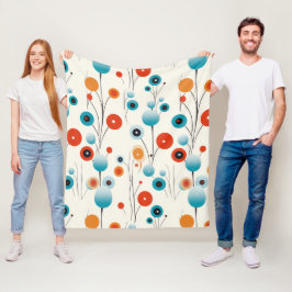 Abstracte bloemige moderne botanische retrobloem fleece deken