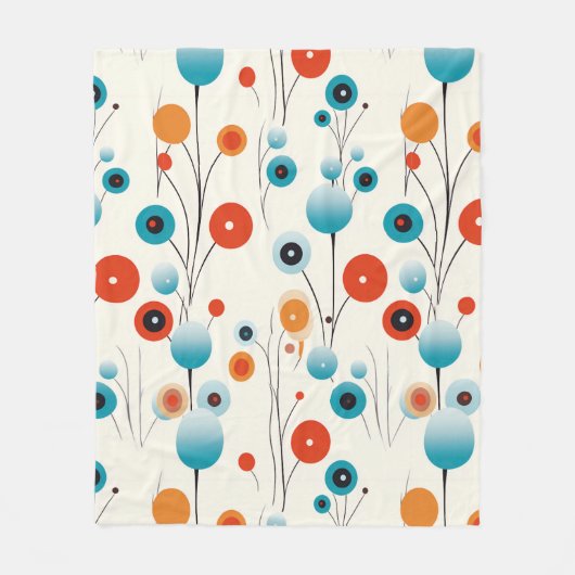 Abstracte bloemige moderne botanische retrobloem fleece deken (Voorkant)