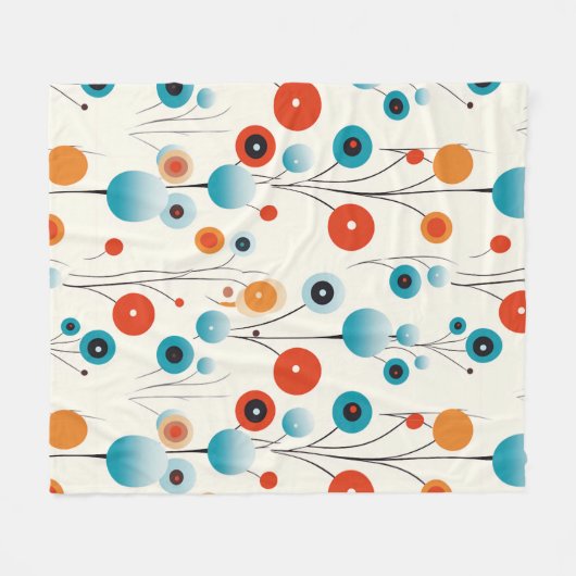 Abstracte bloemige moderne botanische retrobloem fleece deken (Voorkant (Horizontaal))