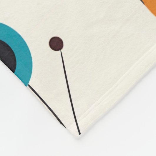 Abstracte bloemige moderne botanische retrobloem fleece deken (Hoek)