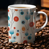 Abstracte bloemige moderne botanische retrobloem koffiemok