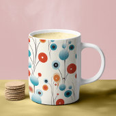 Abstracte bloemige moderne botanische retrobloem koffiemok