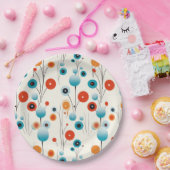 Abstracte bloemige moderne botanische retrobloem papieren bordje (Feest)