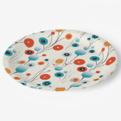 Abstracte bloemige moderne botanische retrobloem papieren bordje (Gekanteld)