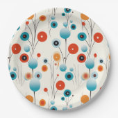 Abstracte bloemige moderne botanische retrobloem papieren bordje (Voorkant)