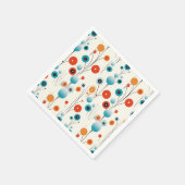 Abstracte bloemige moderne botanische retrobloem servet (Hoek)