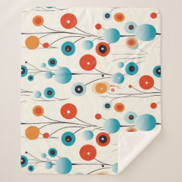 Abstracte bloemige moderne botanische retrobloem sherpa deken