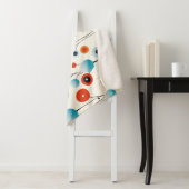 Abstracte bloemige moderne botanische retrobloem sherpa deken (In situ)