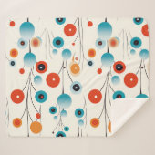 Abstracte bloemige moderne botanische retrobloem sherpa deken (Voorkant (horizontaal))