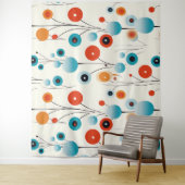 Abstracte bloemige moderne botanische retrobloem wandkleed (In situ)