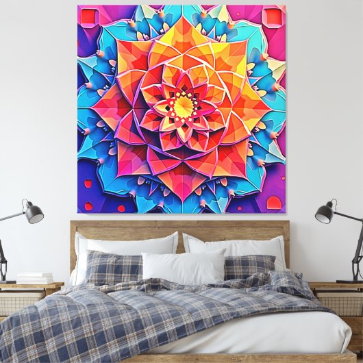Abstracte Bloemige Prisma Energie Print Kunst (Insitu (Slaapkamer))